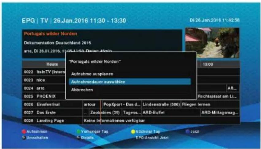 Schwaiger DTR700HD - Individuelle Anpassung der Aufzeichnungsdauer - 1