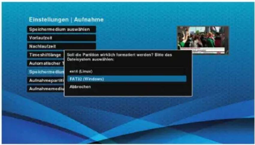 Schwaiger DTR700HD - Speichermedium formatieren - 1
