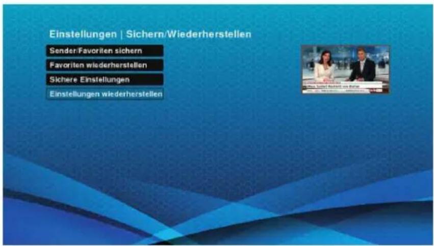 Schwaiger DTR700HD - Einstellungen wiederherstellen - 1
