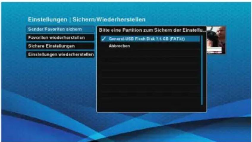 Schwaiger DTR700HD - Sender-/Favoritenliste auf USB sichern - 2