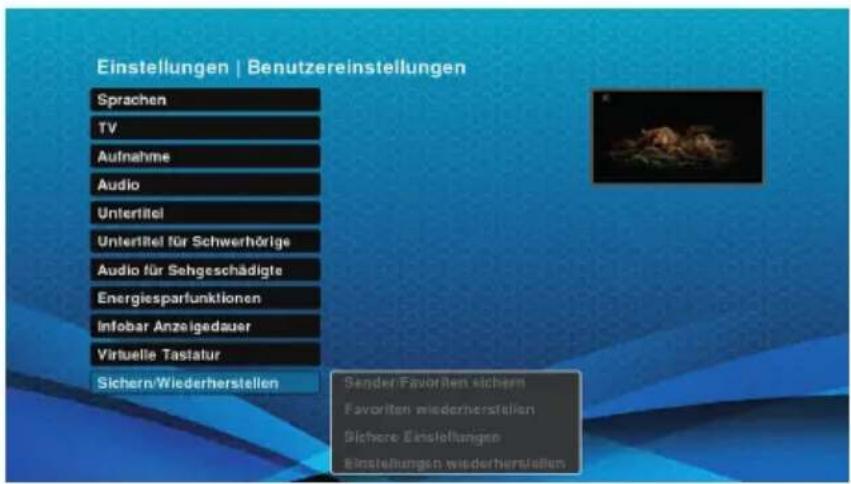 Schwaiger DTR700HD - Sichern und Wiederherstellung von Daten - 1