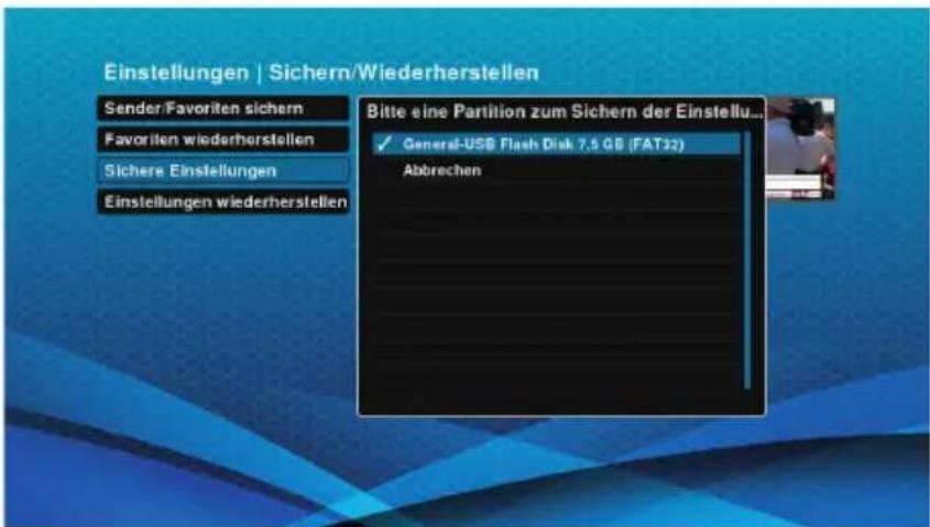 Schwaiger DTR700HD - Einstellungen auf USB sichern - 2