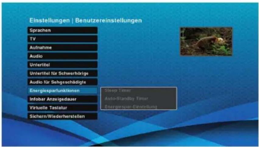 Schwaiger DTR700HD - Energiesparfunktion (Standby-Einstellungen) - 1
