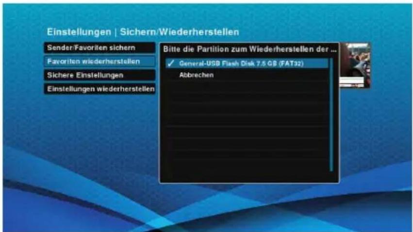 Schwaiger DTR700HD - Favoritenlisten wiederherstellen - 2