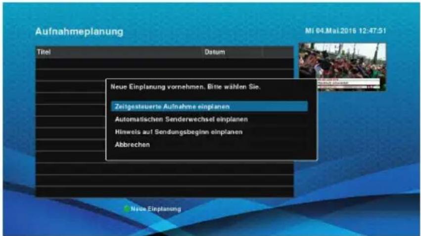 Schwaiger DTR700HD - Programmieren einer manuellen Aufzeichnung - 1