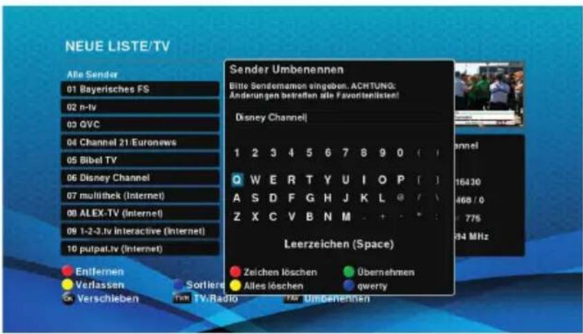 Schwaiger DTR700HD - Sender umbenennen - 1