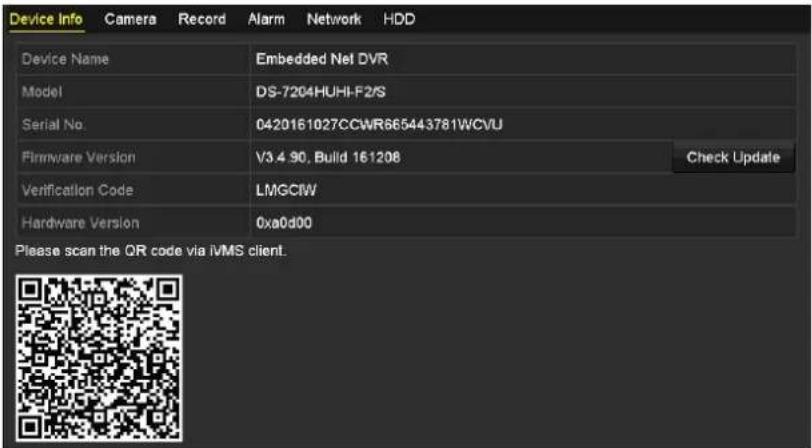 Hikvision DS-7204HUHI-K2 - Viewing System Information - 1