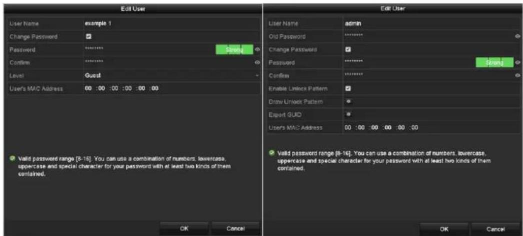 Hikvision DS-7308HUHI-K4 - Editing a User - 1