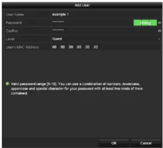 Hikvision DS-7308HUHI-K4 - Adding a User - 2