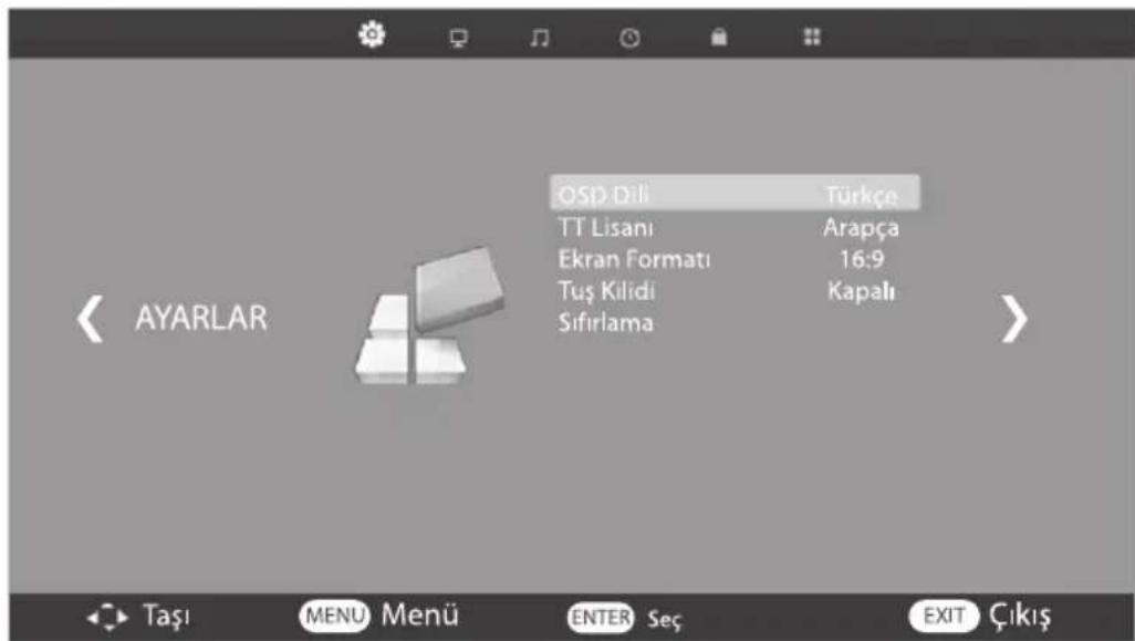 Sunny SN185LEDCV59L-UM - AYARLAR MENÜSÜ - 1