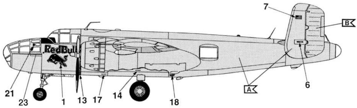 Revell Gift-Set B-25J - Benötigte Farben / Used Colors - 16
