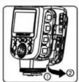 Triopo Speedlight TR-180 - FIRST STEP:INSTALLING THE BATTERIES - 1
