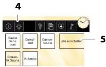 Klafs TouchControl - Kabinenbeleuchtung ein-/ausschalten - 1