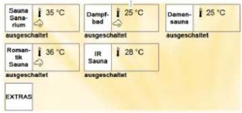 Klafs TouchControl - Kabineneinstellungen - 1
