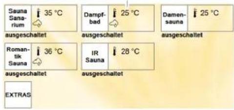 Klafs TouchControl - Kabineneinstellungen - 1