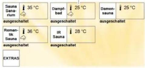 Klafs TouchControl - Kabineneinstellungen - 1