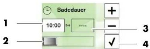 Klafs TouchControl - Badedauer einstellen - 1