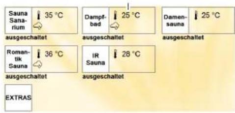 Klafs TouchControl - Kabineneinstellungen - 1