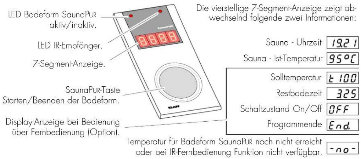 Klafs SaunaPUR 18040 - Innenanzeige (Option), mit SaunaPUR-Taste - mit/ohne IR-Empfänger - 1