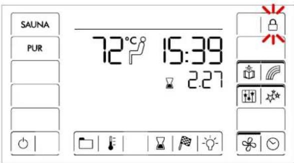Klafs SaunaPUR 18029 - Bediensperre Touchscreen ausschalten - 2