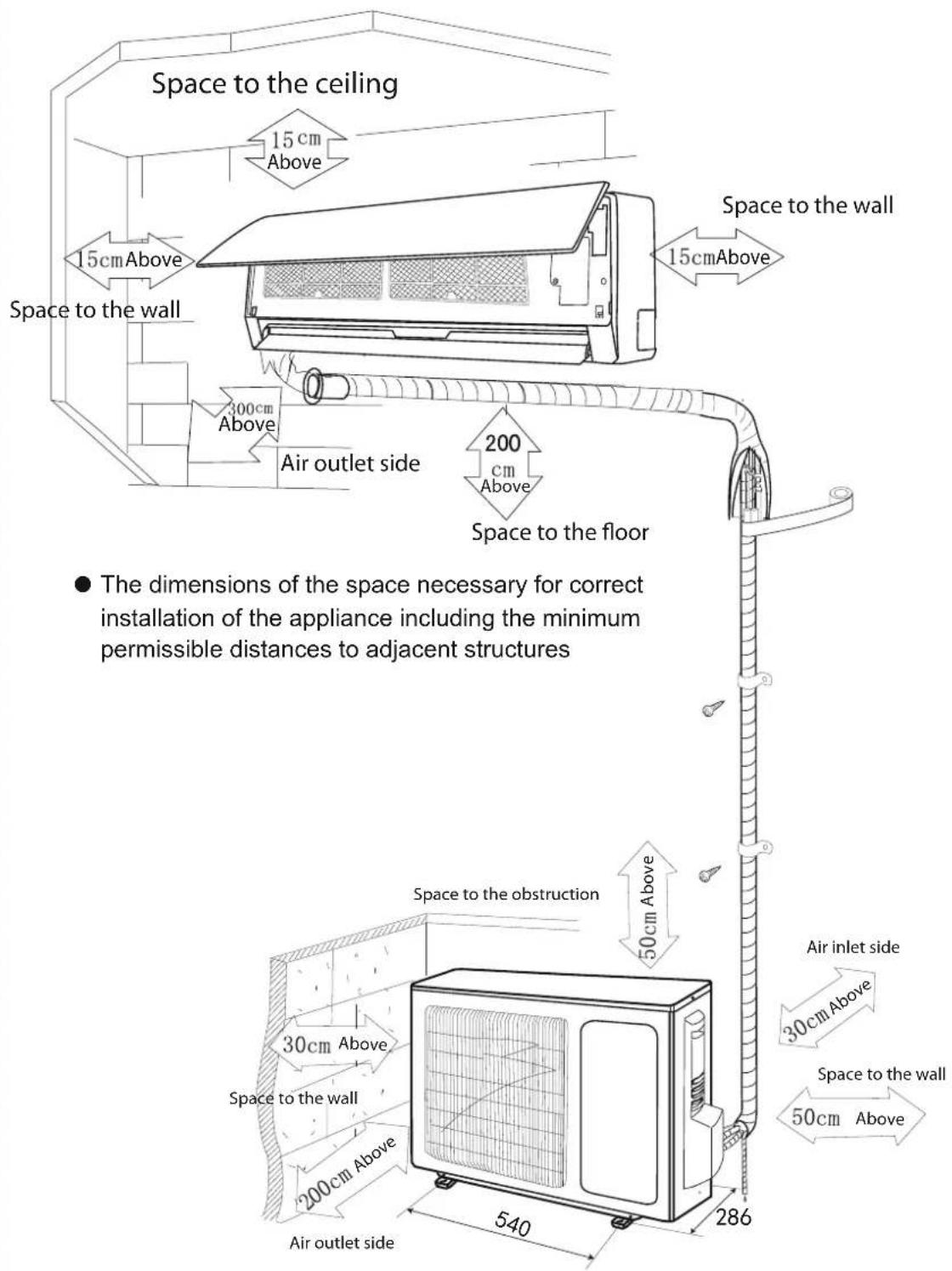 EcoAir ECO1250SD - Installation dimension diagram - 1