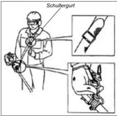 Shindaiwa T230S - Tragen des Schultergurtes - 1