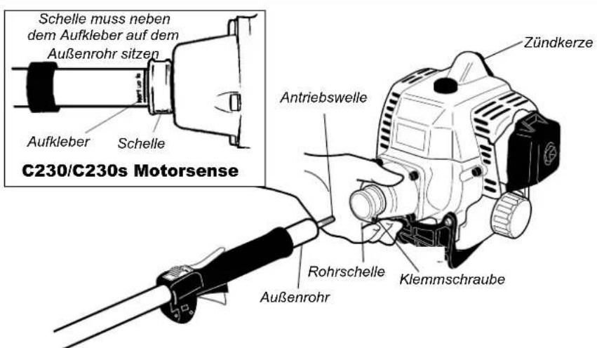 Shindaiwa T230S - Montieren Sie den Handgriff. - 1