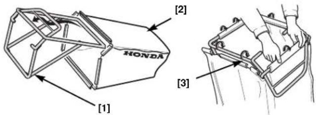 Honda HRX537VYE - Anbringen des Grassacks - 1
