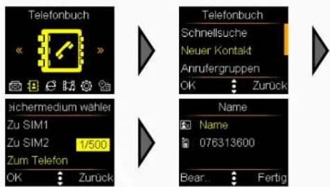 Simvalley XL-959 - • Eingeben mehrerer Kontakte - 1