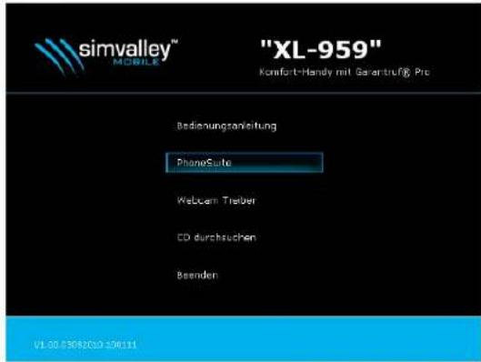 Simvalley XL-959 - - Installation der PhoneSuite - 1