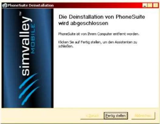 Simvalley XL-959 - - Deinstallation der Software - 6