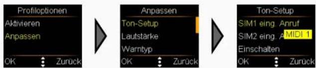 Simvalley XL-959 - • (Klingel-)Töne anpassen - 1