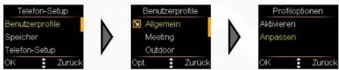 Simvalley XL-959 - - Benutzerprofile anpassen - 1