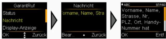 Simvalley XL-959 - - Die GarantRuf-SMS bearbeiten - 1