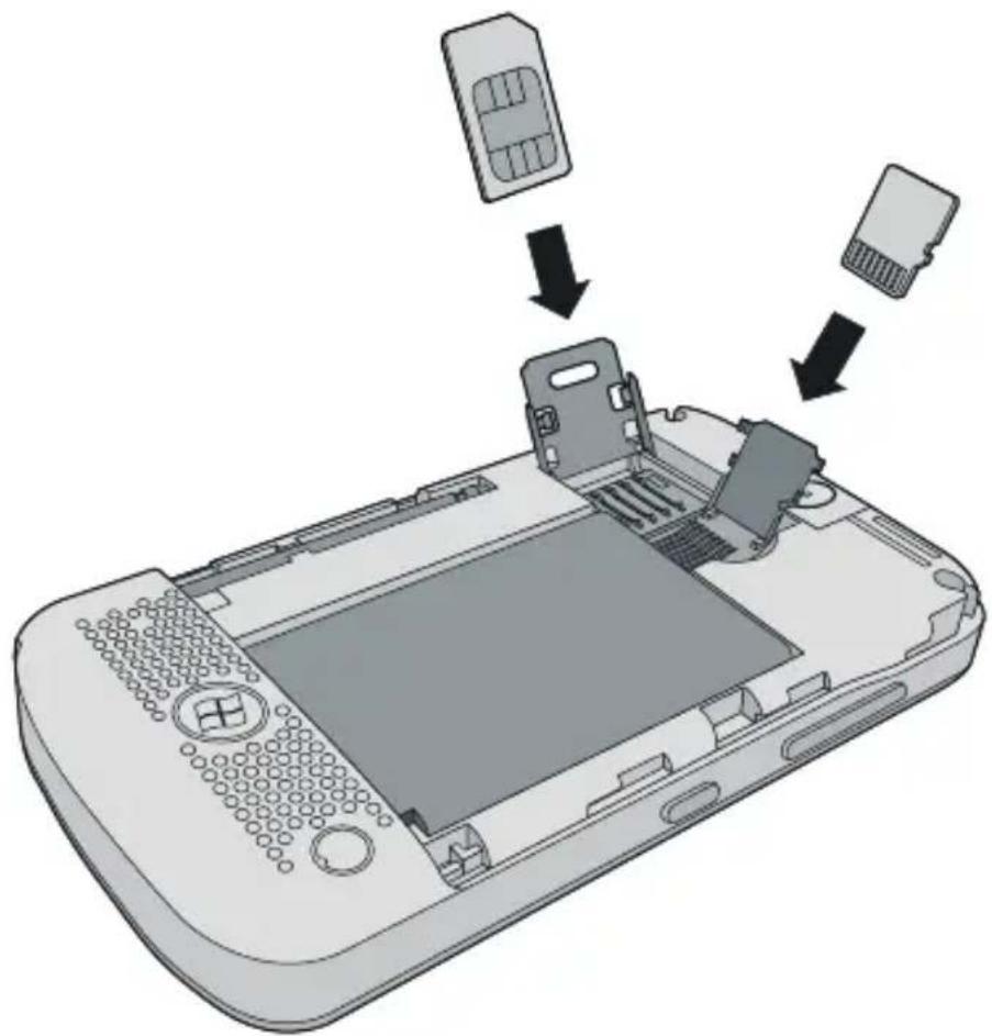 Simvalley XP-65 - Einlegen einer microSD-Karte und der Sim-Karte - 1