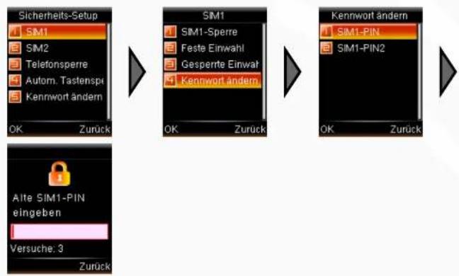 Simvalley SX-325 - • Die SIM-Codeabfrage aktivieren/deaktiveren - 6