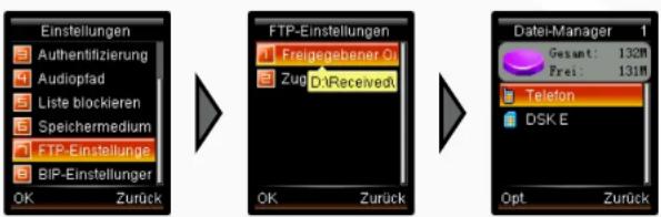 Simvalley SX-325 - - Einstellungen für die Dateiübertragung - 1