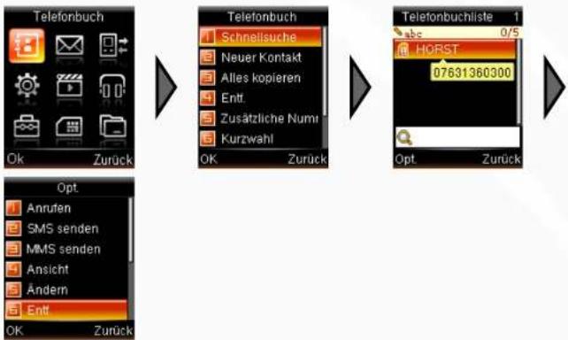 Simvalley SX-325 - - Gespeicherte Kontakte verwalten - 3