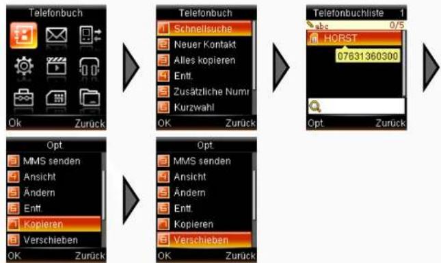 Simvalley SX-325 - - Gespeicherte Kontakte verwalten - 4