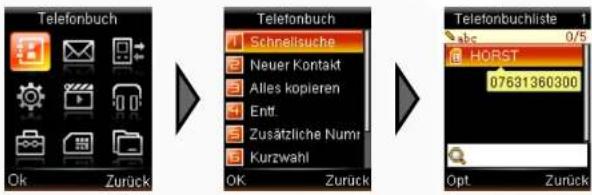 Simvalley SX-325 - - Gespeicherte Kontakte verwalten - 1