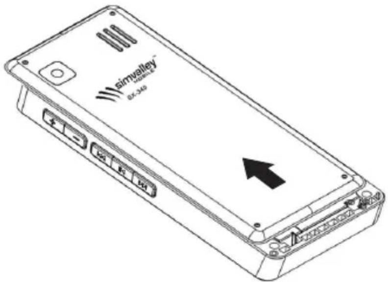 Simvalley SX-340 - SIM-Karte und Akku einlegen - 1