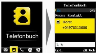 Simvalley XL-937 - Gespeicherte Kontakte verwalten - 1
