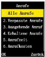 Simvalley XL-937 - Der Menüpunkt „Anrufe“ - 2