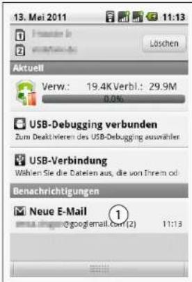 Simvalley SP-120 - So öffnen Sie das Benachrichtigungsfeld - 1