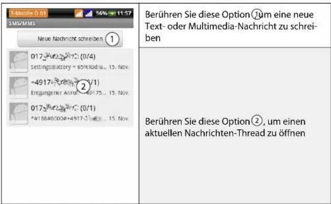 Simvalley SP-120 - So öffnen Sie die Anwendung "SMS/MMS" - 1