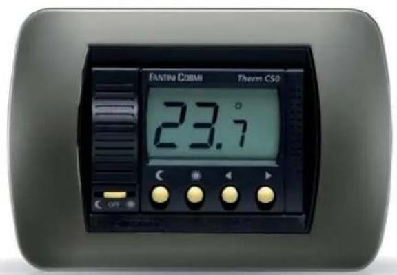 Fantini Cosmi C50 - Flush-mounting room thermostat, with batteries, 2 temperature levels - 1