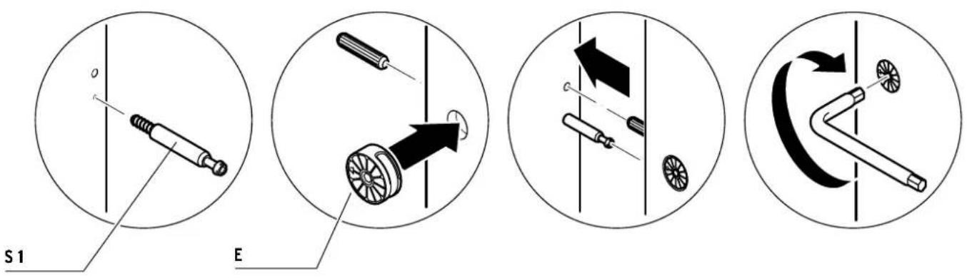 Tchibo 262248 - So funktionieren Exzenter-Verbinder (E) und Einschraub-Dübel (S1) - 1