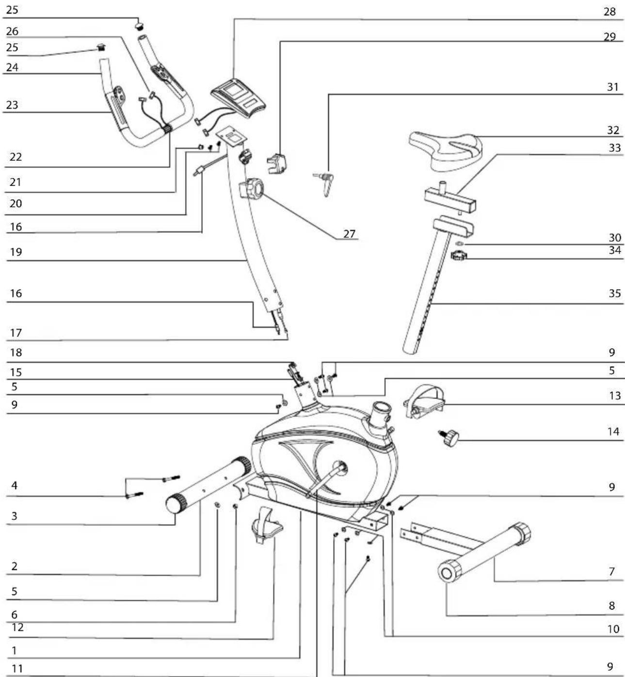 SportPlus SP-HT-2700 - EXPLOSIONSZEICHNUNG - 1