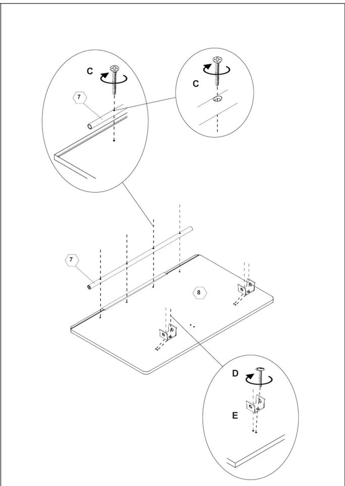 Rasterschere (W) auf das Anschraubteil (X) aufschieben, so daß sie Bohrungen (Y) in den Bolzen (Z) einrastet. (X) (Y) (Z) (W)
