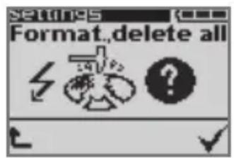 GRUNDIG Digta 422 - Caution data loss! This function will delete all files and dictations on your dictation machine. - 2